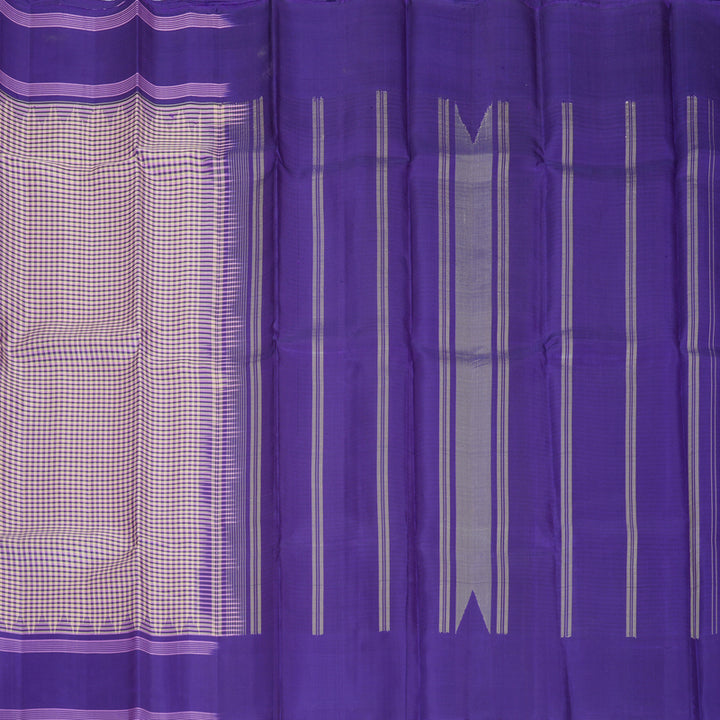 Hayagrivas Handloom Multicolour Checks Kanjivaram Silk Saree with Purplish-Blue Border KBF754H5-1