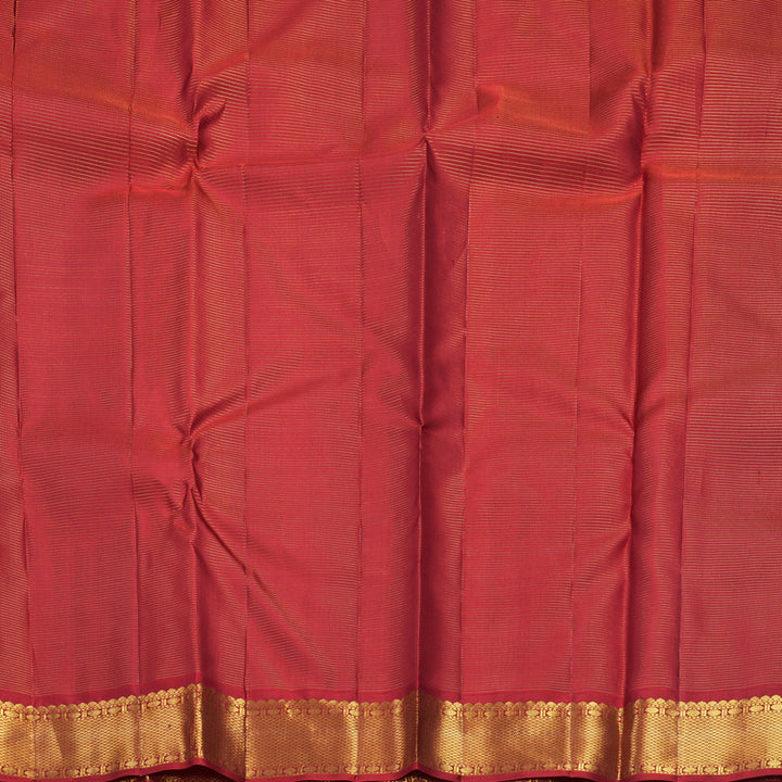 Hayagrivas Handloom Half-White Kanjivaram Silk Saree with Red Border KBF759H5-2