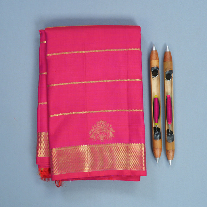 Hayagrivas Handloom Rani Pink Kanjivaram Silk Saree KBF760H4-1