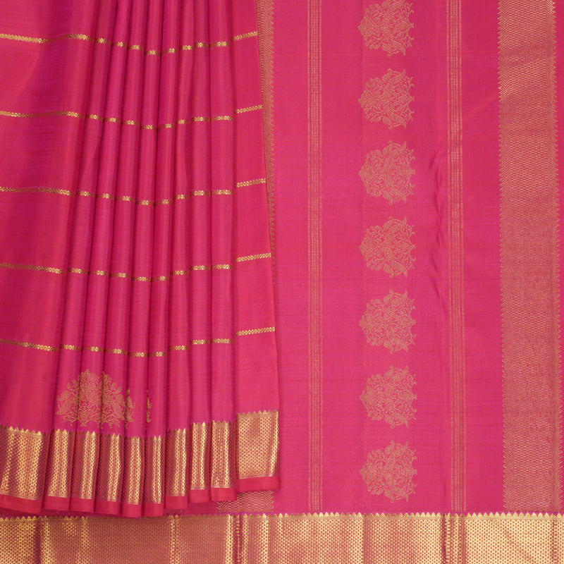 Hayagrivas Handloom Rani Pink Kanjivaram Silk Saree KBF760H4-1