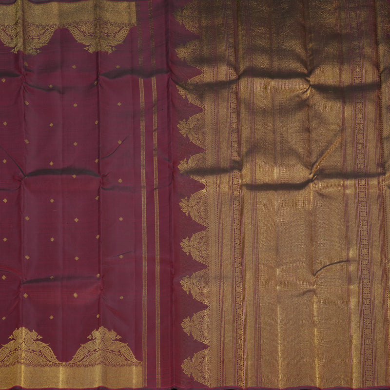 Hayagrivas Handloom Araku Maroon Kanjivaram Silk Saree KBF760H5-1