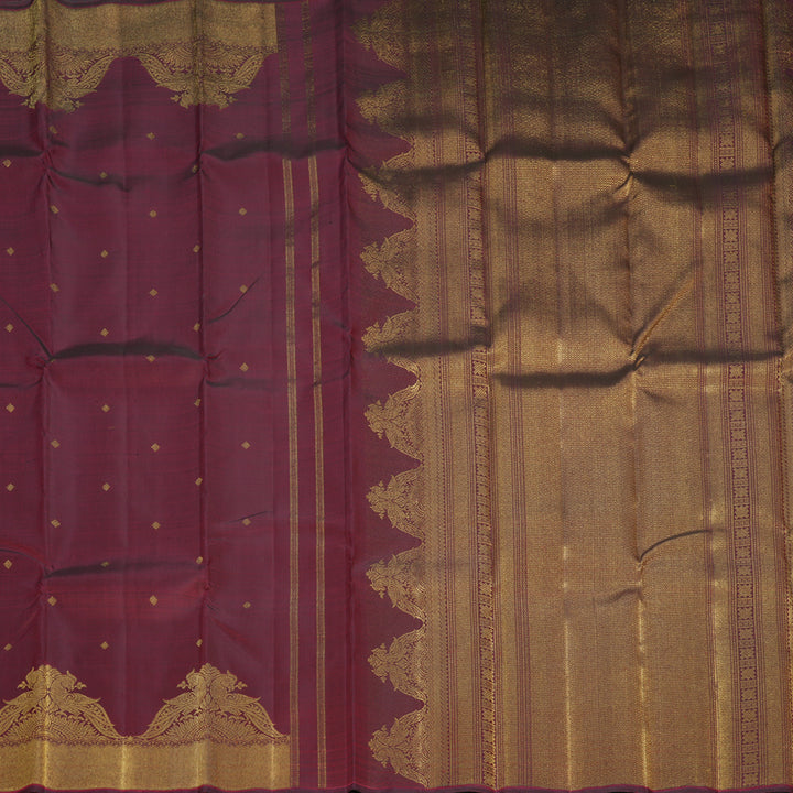 Hayagrivas Handloom Araku Maroon Kanjivaram Silk Saree KBF760H5-1