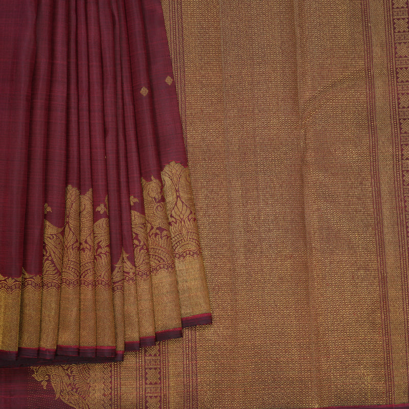 Hayagrivas Handloom Araku Maroon Kanjivaram Silk Saree KBF760H5-1