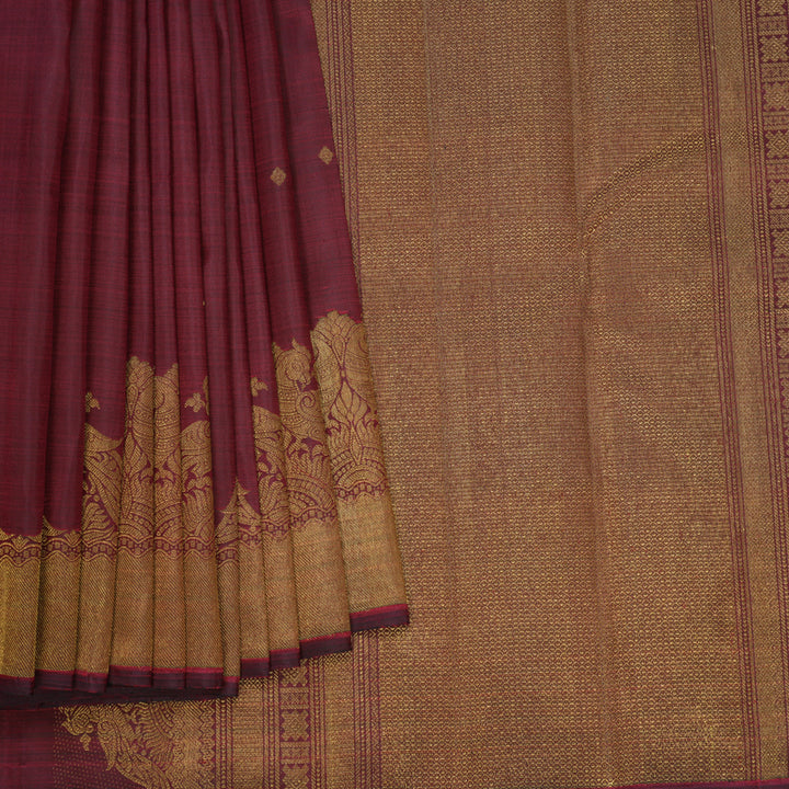 Hayagrivas Handloom Araku Maroon Kanjivaram Silk Saree KBF760H5-1
