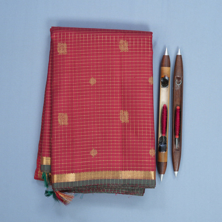 Hayagrivas Handloom Maroon Kanjivaram Silk Saree KBF760H7-1