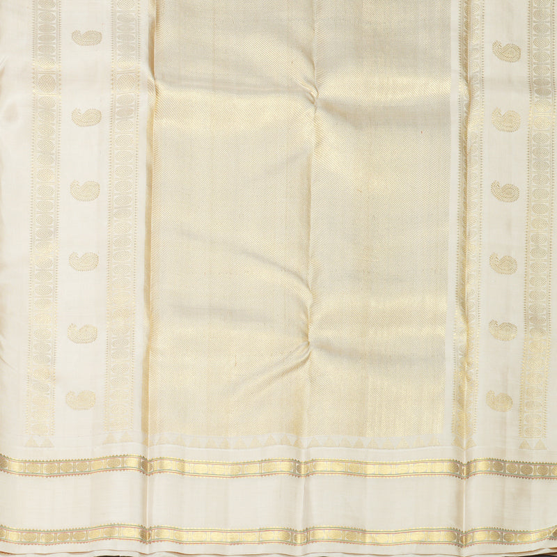 Hayagrivas Handloom Maroon &amp; Orange Checks Kanjivaram Silk Saree with Ivory Border KBF760H8-1