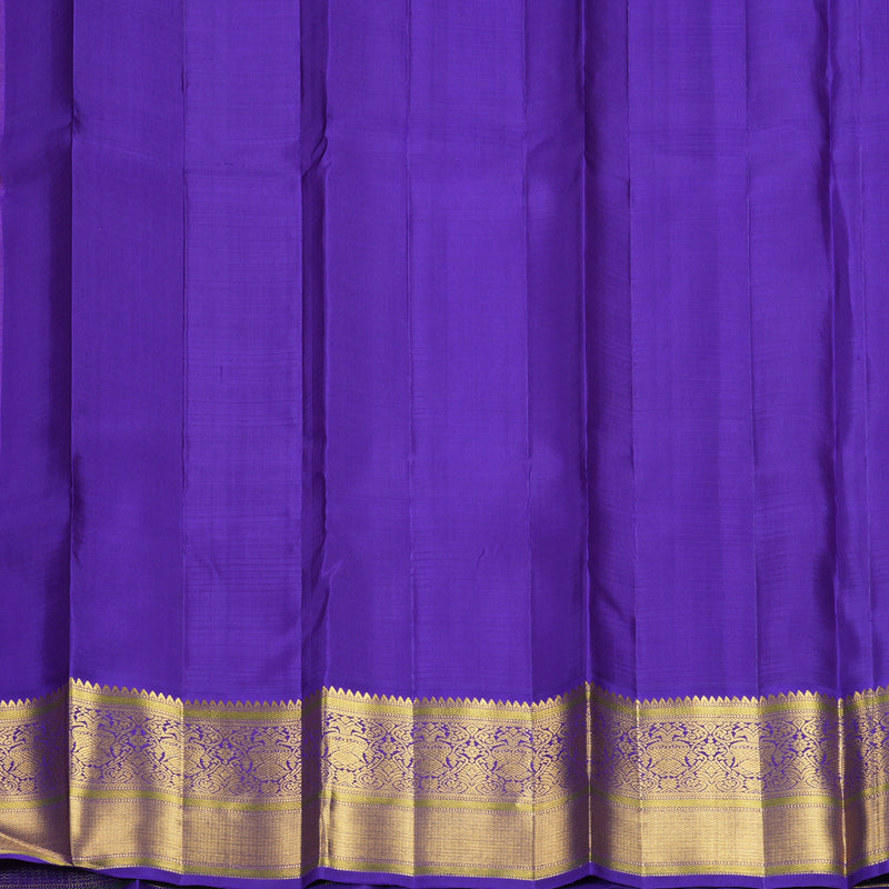Hayagrivas Handloom Mild Peach Pink Kanjivaram Silk Saree with Purple Border KBF763H2-2