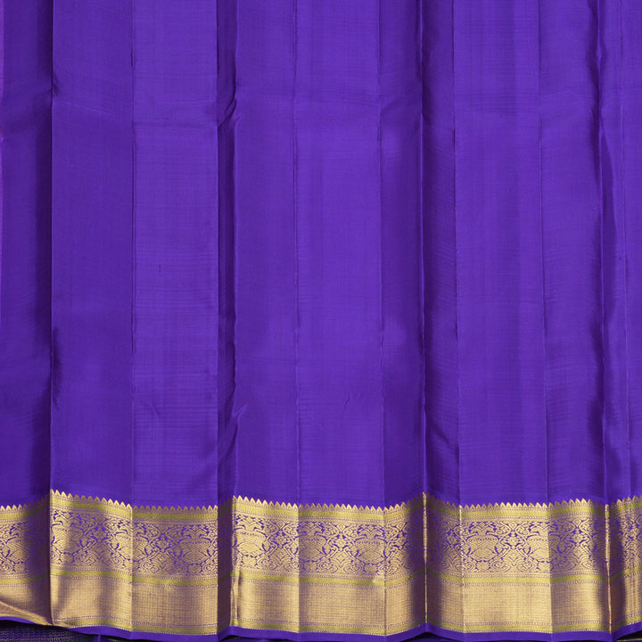 Hayagrivas Handloom Mild Peach Pink Kanjivaram Silk Saree with Purple Border KBF763H2-2