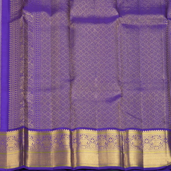 Hayagrivas Handloom Mild Peach Pink Kanjivaram Silk Saree with Purple Border KBF763H2-2