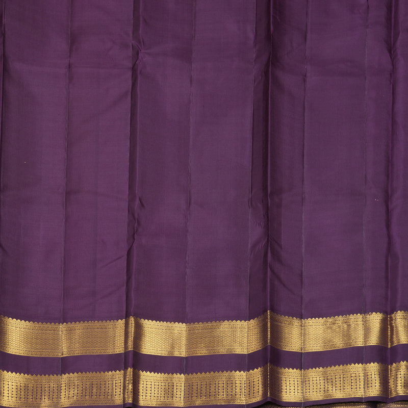 Hayagrivas Handloom Carrot Orange Kanjivaram Silk Saree with Nagapazham Border KBF763H3-2