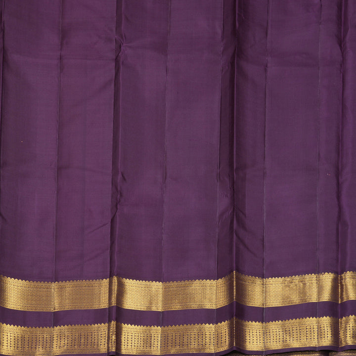 Hayagrivas Handloom Carrot Orange Kanjivaram Silk Saree with Nagapazham Border KBF763H3-2