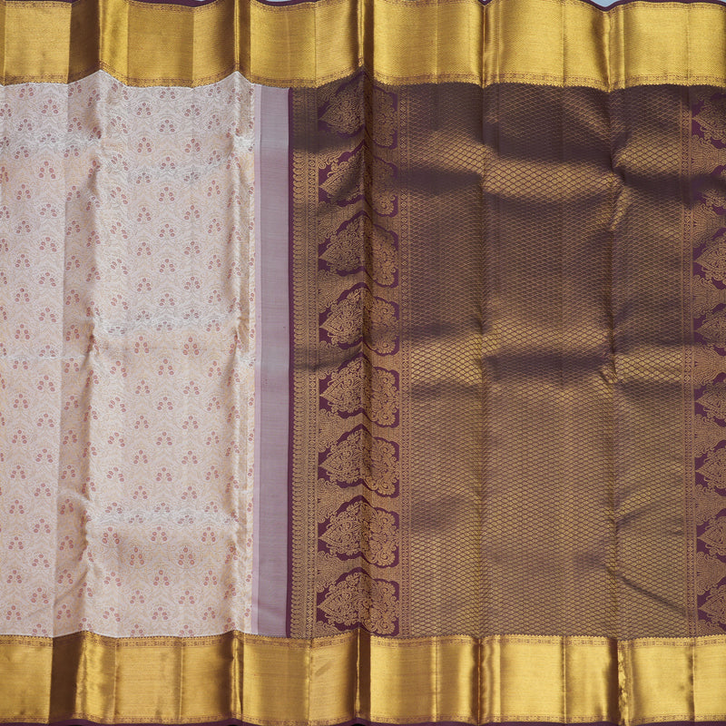 Hayagrivas Handloom Mild Baby Pink Kanjivaram Silk Saree with Wine Maroon Border KBF764H10-1
