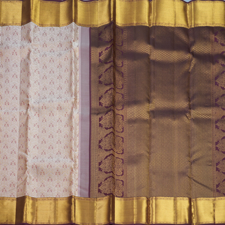 Hayagrivas Handloom Mild Baby Pink Kanjivaram Silk Saree with Wine Maroon Border KBF764H10-1
