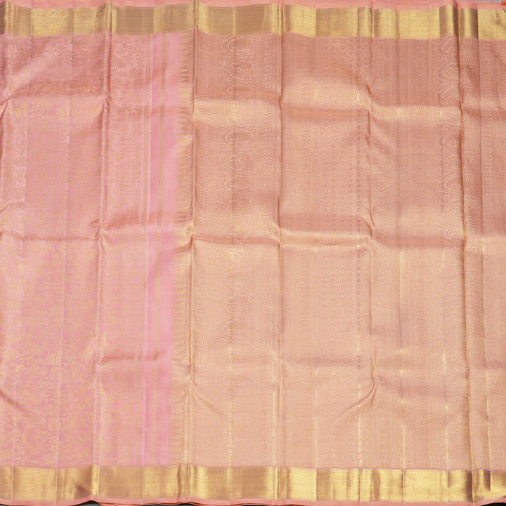 Hayagrivas Handloom Peach Pink Kanjivaram Silk Saree KBF765H1-1