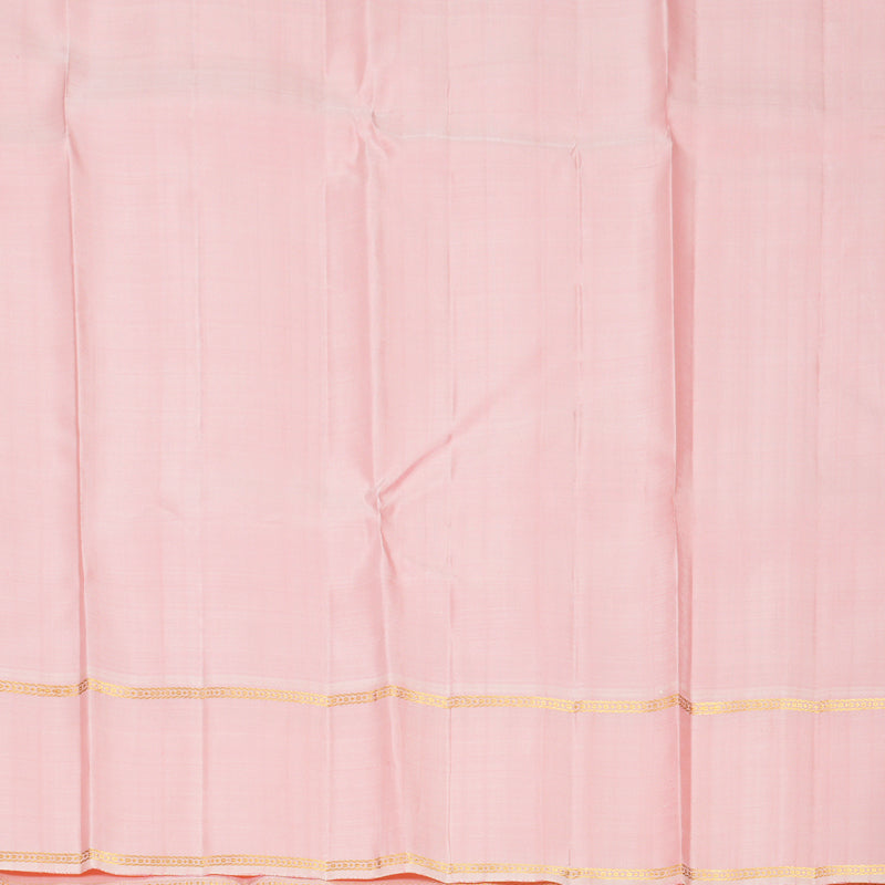 Hayagrivas Handloom Rose Pink Kanjivaram Silk Saree with Peach Pink Border KBF766H1-1
