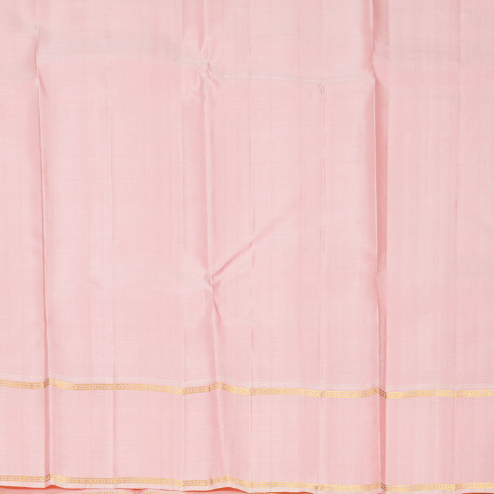 Hayagrivas Handloom Rose Pink Kanjivaram Silk Saree with Peach Pink Border KBF766H1-1