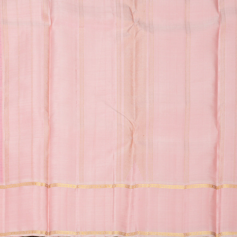 Hayagrivas Handloom Rose Pink Kanjivaram Silk Saree with Peach Pink Border KBF766H1-1