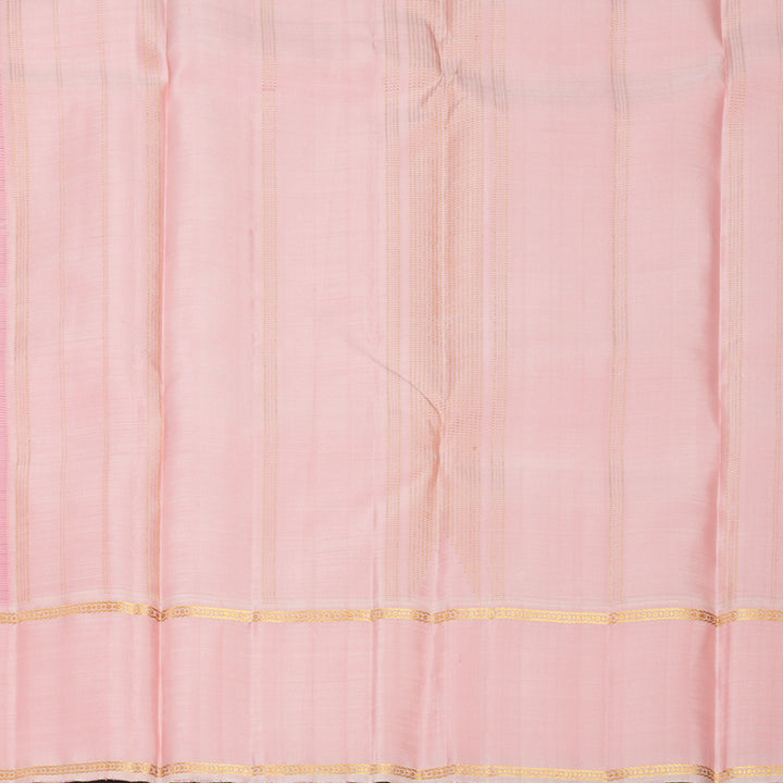 Hayagrivas Handloom Rose Pink Kanjivaram Silk Saree with Peach Pink Border KBF766H1-1