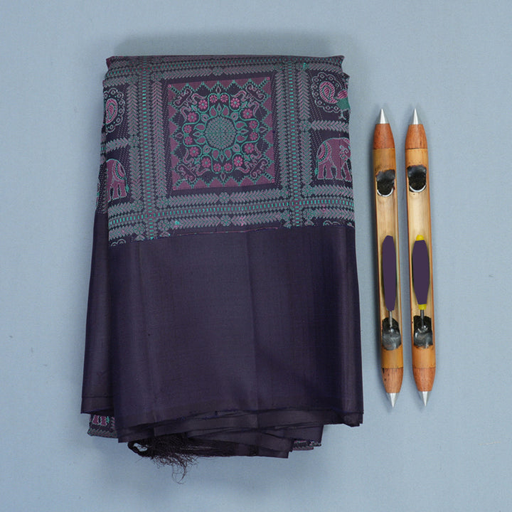 Hayagrivas Handloom Nagapazham Kanjivaram Silk Saree KBF766H5-1