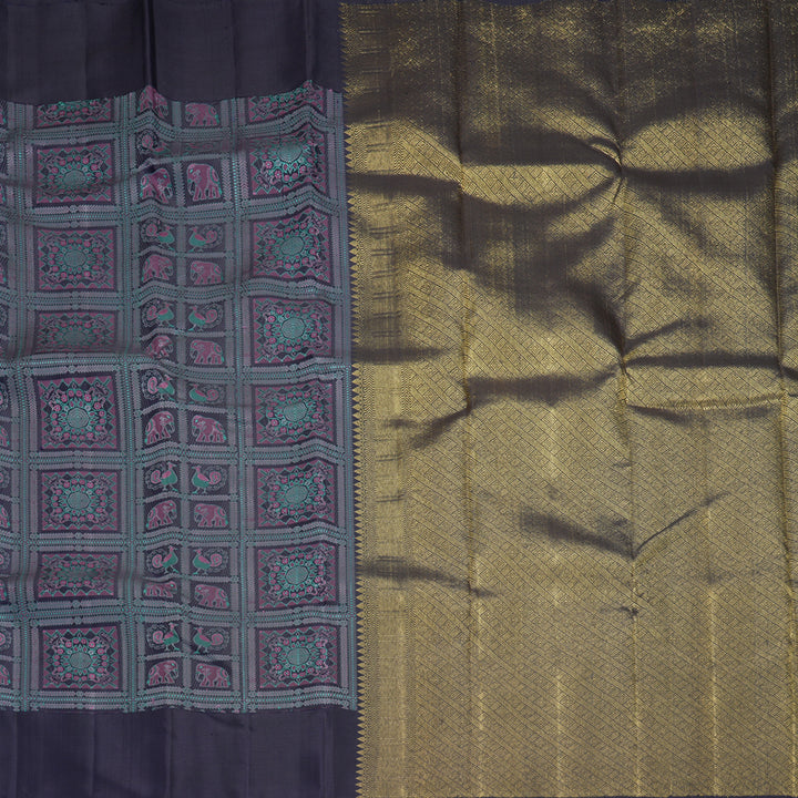 Hayagrivas Handloom Nagapazham Kanjivaram Silk Saree KBF766H5-1