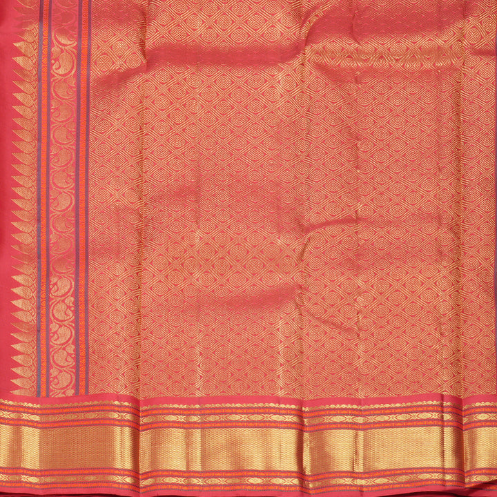 Hayagrivas Handloom Black Kanjivaram Silk Saree with Red Border KBF766H6-1
