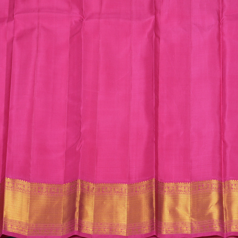 Hayagrivas Handloom Yellow Kanjivaram Silk Saree with Pink Border KBF767H1-1
