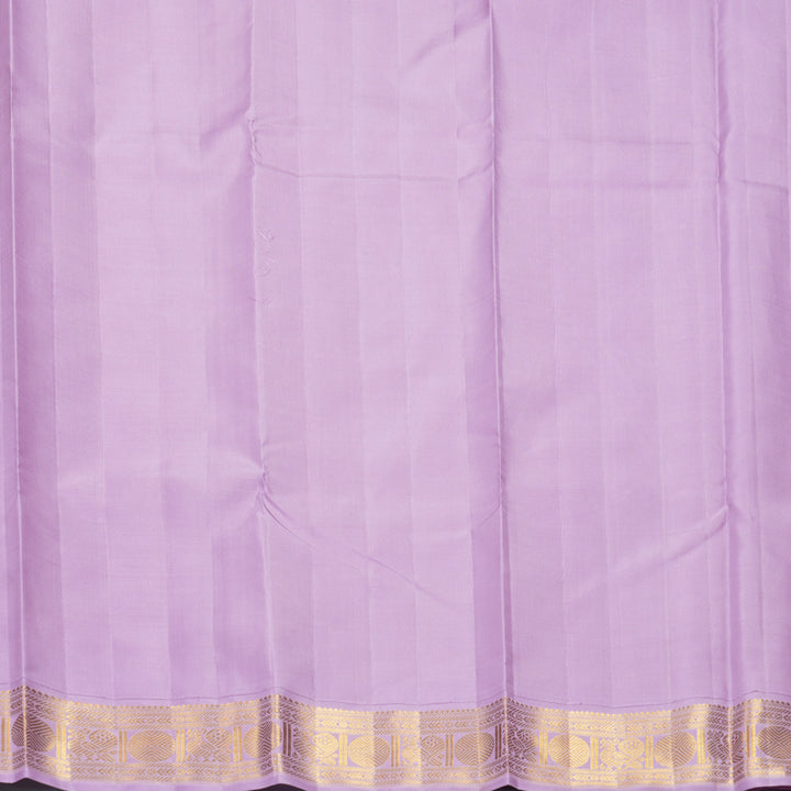 Hayagrivas Handloom Tomato Red Kanjivaram Silk Saree with Lavender Border KBF767H3-1