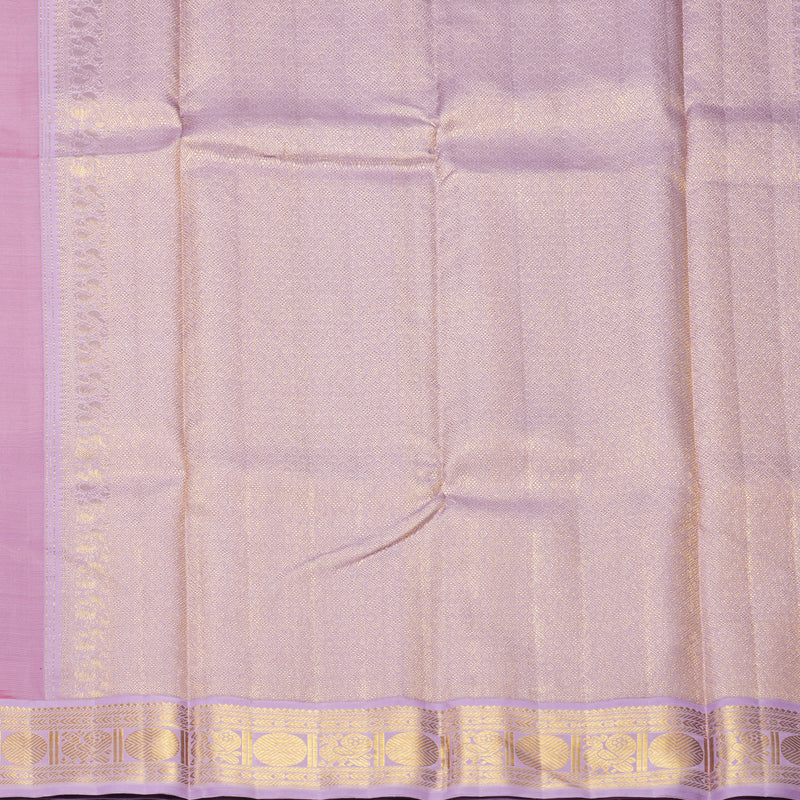 Hayagrivas Handloom Tomato Red Kanjivaram Silk Saree with Lavender Border KBF767H3-1