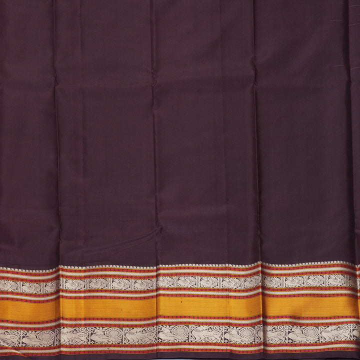 Hayagrivas Handloom Sandal Kanjivaram Silk Saree with Nagapazham Border KBF768H2-1