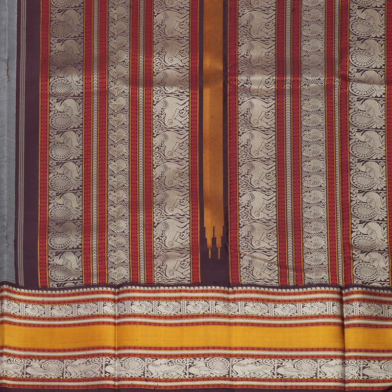 Hayagrivas Handloom Sandal Kanjivaram Silk Saree with Nagapazham Border KBF768H2-1