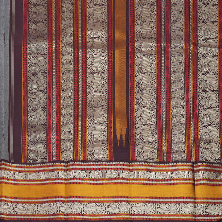 Hayagrivas Handloom Sandal Kanjivaram Silk Saree with Nagapazham Border KBF768H2-1