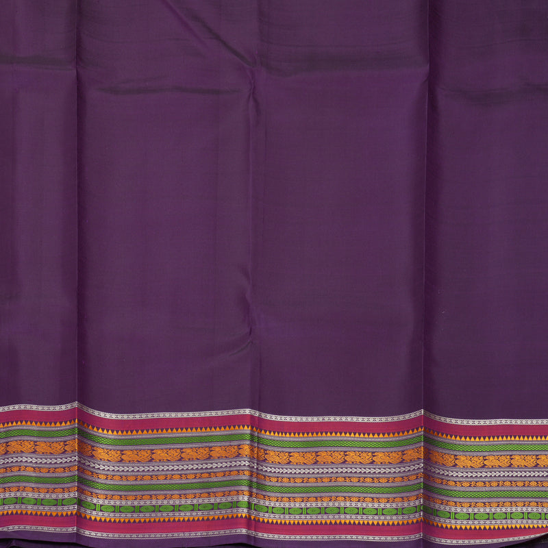Hayagrivas Handloom Sandal Kanjivaram Silk Saree with Purple Border KBF768H2-5