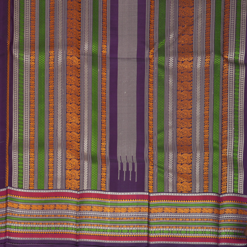 Hayagrivas Handloom Sandal Kanjivaram Silk Saree with Purple Border KBF768H2-5