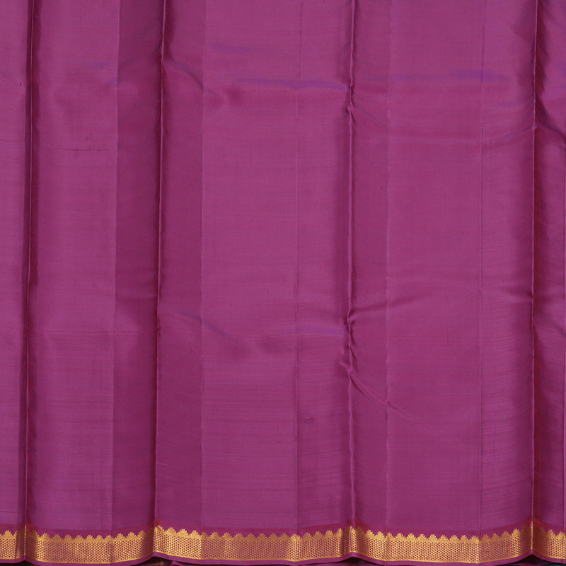 Hayagrivas Handloom Sunset Orange Kanjivaram Silk Saree with Purple Border KBF770H12-1