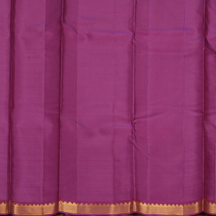 Hayagrivas Handloom Sunset Orange Kanjivaram Silk Saree with Purple Border KBF770H12-1
