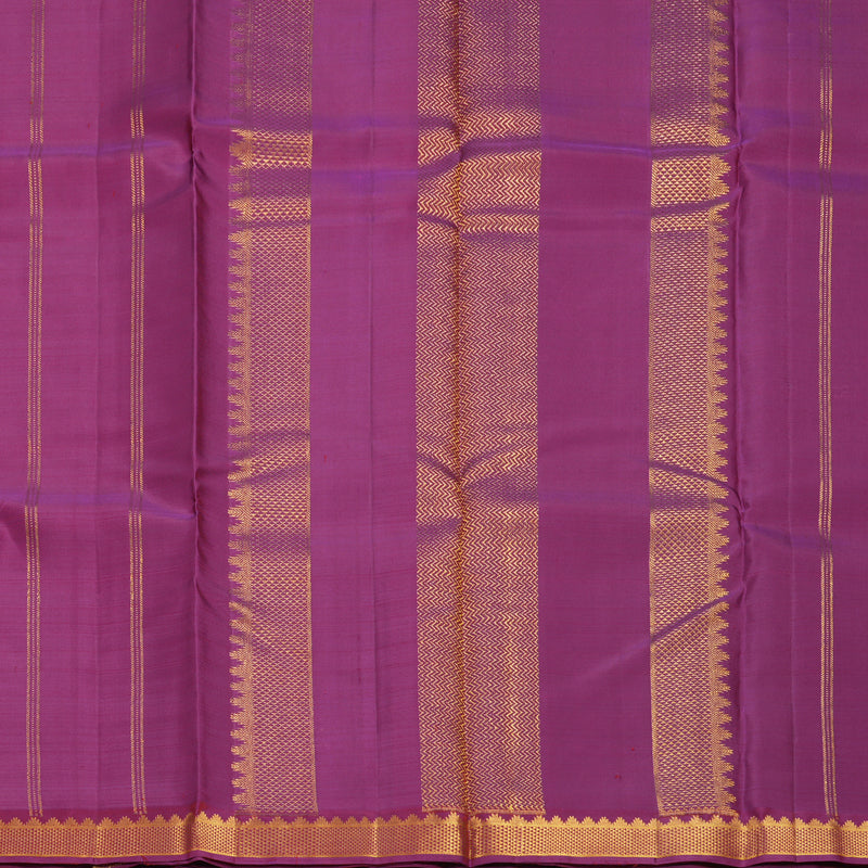 Hayagrivas Handloom Sunset Orange Kanjivaram Silk Saree with Purple Border KBF770H12-1