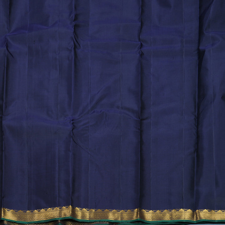 Hayagrivas Handloom Grey Kanjivaram Silk Saree with Navy Blue Border KBF771H1-7