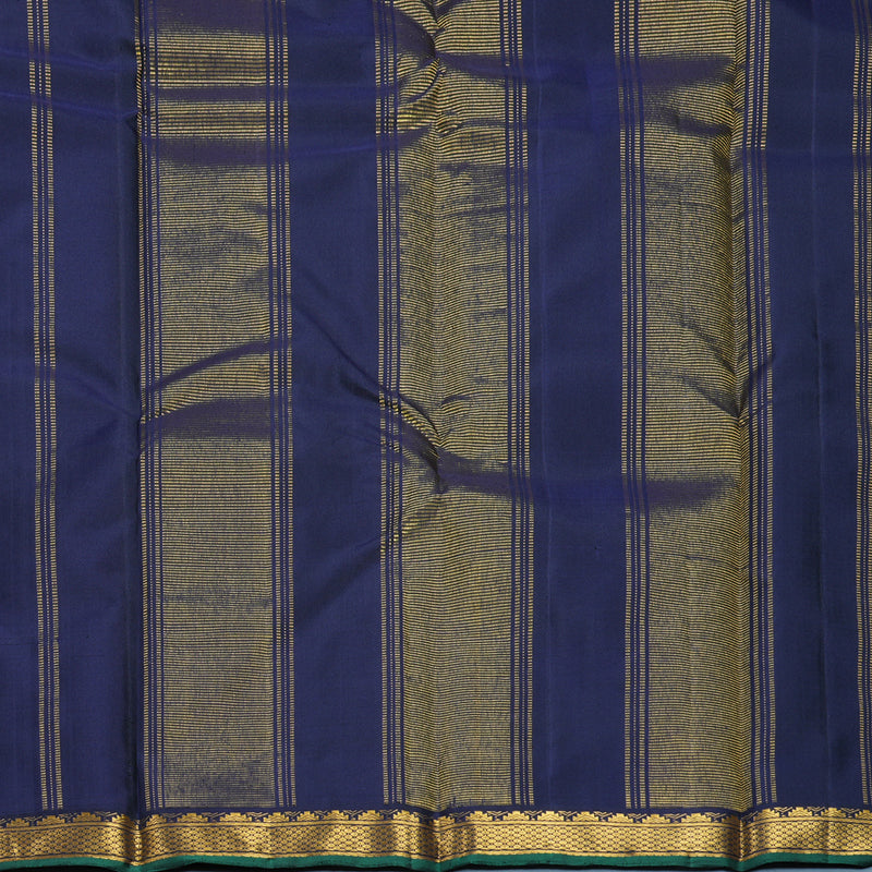 Hayagrivas Handloom Grey Kanjivaram Silk Saree with Navy Blue Border KBF771H1-7