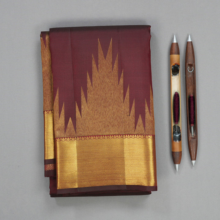 Hayagrivas Handloom Maroon Kanjivaram Silk Saree KBF772H2-1