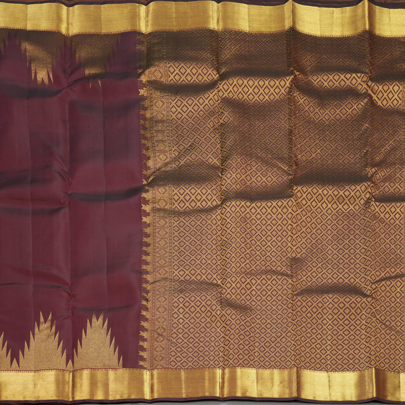 Hayagrivas Handloom Maroon Kanjivaram Silk Saree KBF772H2-1