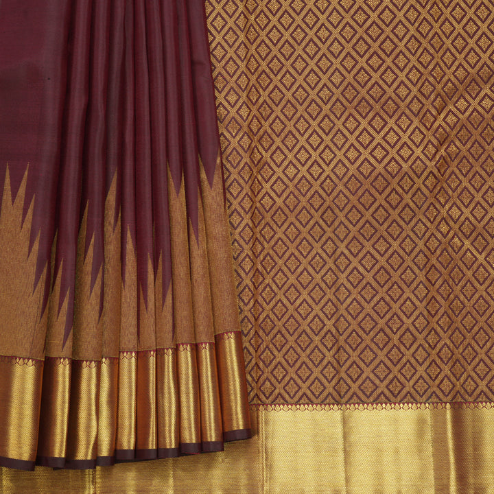 Hayagrivas Handloom Maroon Kanjivaram Silk Saree KBF772H2-1