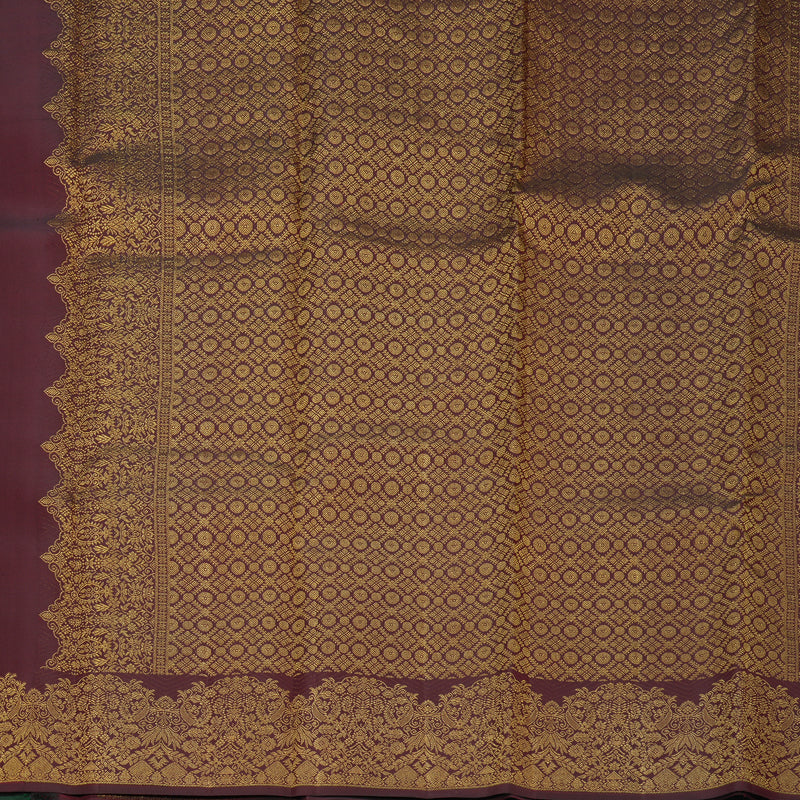 Hayagrivas Handloom Dark Maroon Kanjivaram Silk Saree KBF772H3-3