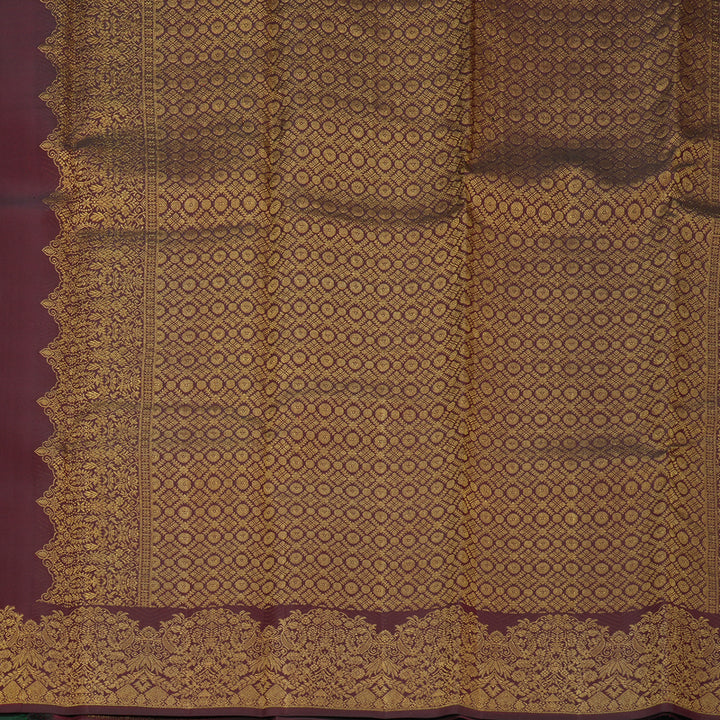 Hayagrivas Handloom Dark Maroon Kanjivaram Silk Saree KBF772H3-3