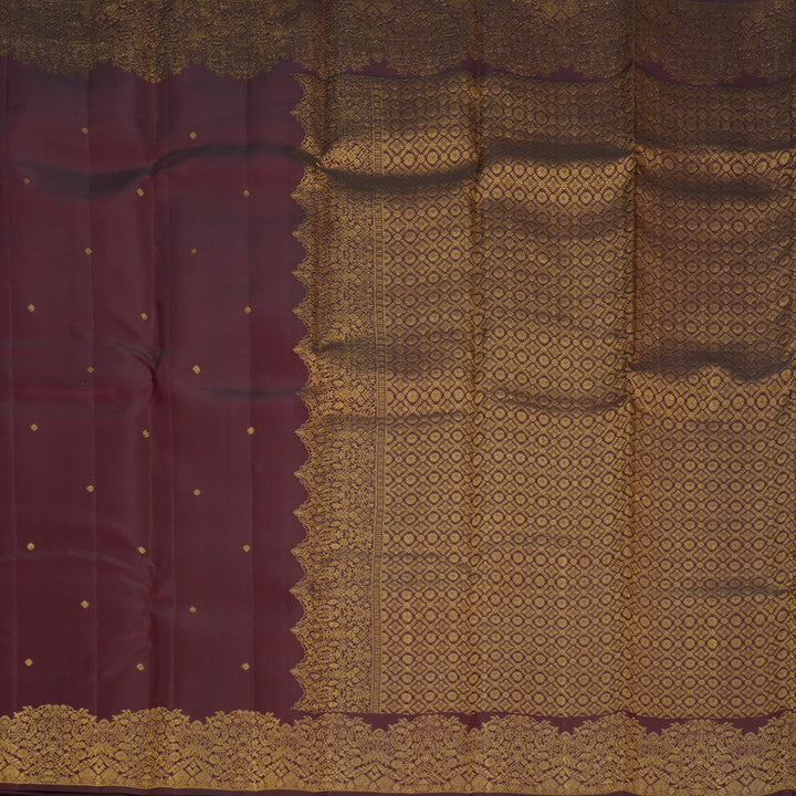 Hayagrivas Handloom Dark Maroon Kanjivaram Silk Saree KBF772H3-3