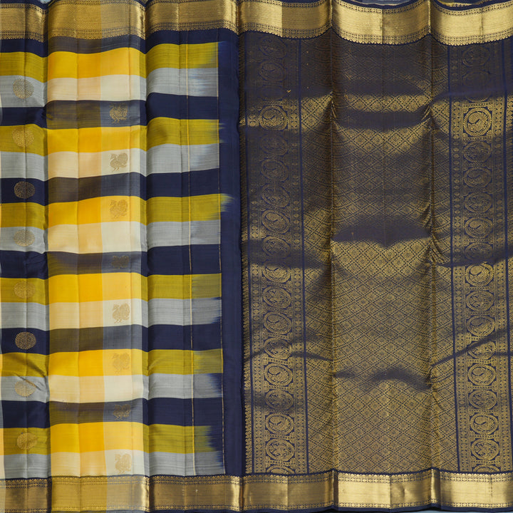 Hayagrivas Handloom Multicolour Checks Kanjivaram Silk Saree KBF773H1-9