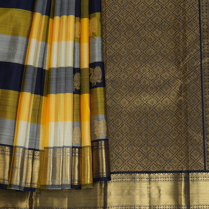Hayagrivas Handloom Multicolour Checks Kanjivaram Silk Saree KBF773H1-9