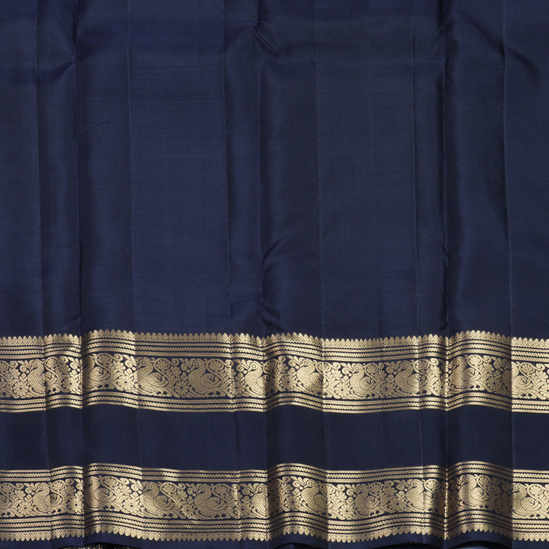 Hayagrivas Handloom Midnight Blue Kanjivaram Silk Saree KBF773H3-2