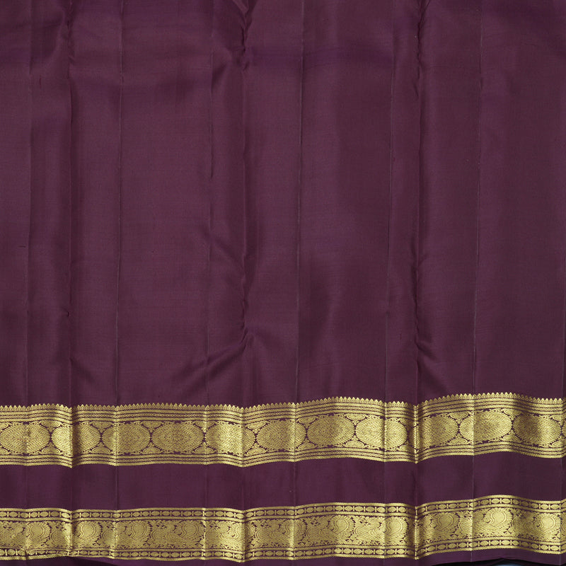 Hayagrivas Handloom Rust Orange Kanjivaram Silk Saree with Nagapazham Border KBF773H4-2