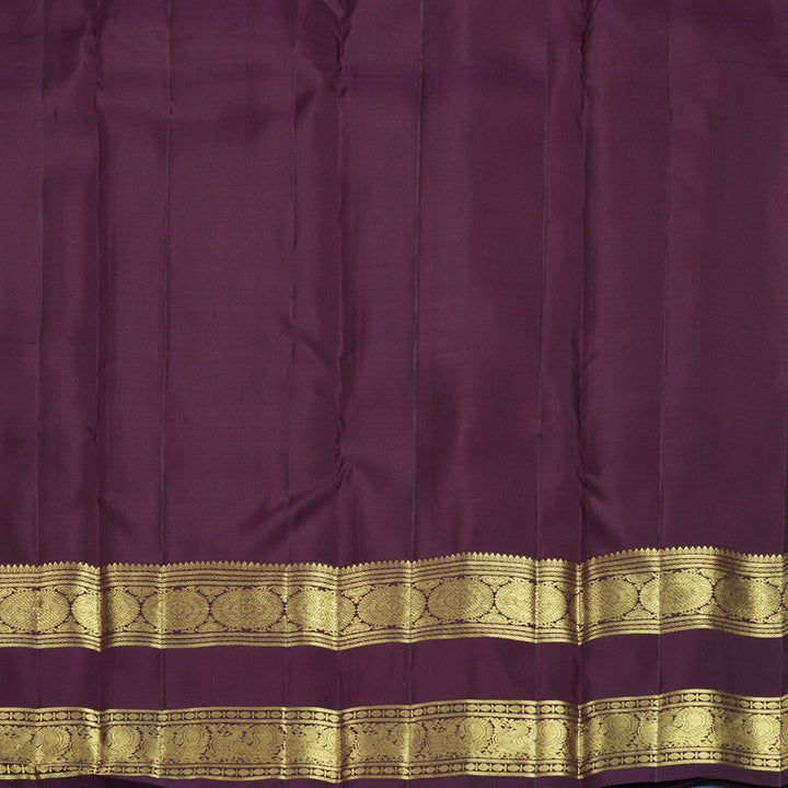 Hayagrivas Handloom Rust Orange Kanjivaram Silk Saree with Nagapazham Border KBF773H4-2