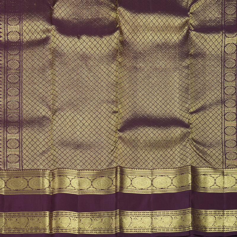 Hayagrivas Handloom Rust Orange Kanjivaram Silk Saree with Nagapazham Border KBF773H4-2